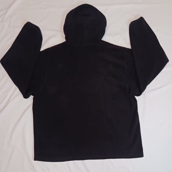 Adidas Black with Grey Stripe Fleece Pullover Hoodie. - Picture 6 of 6